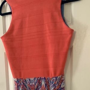 Sleeveless dress Coral top bohemian pattern skirt